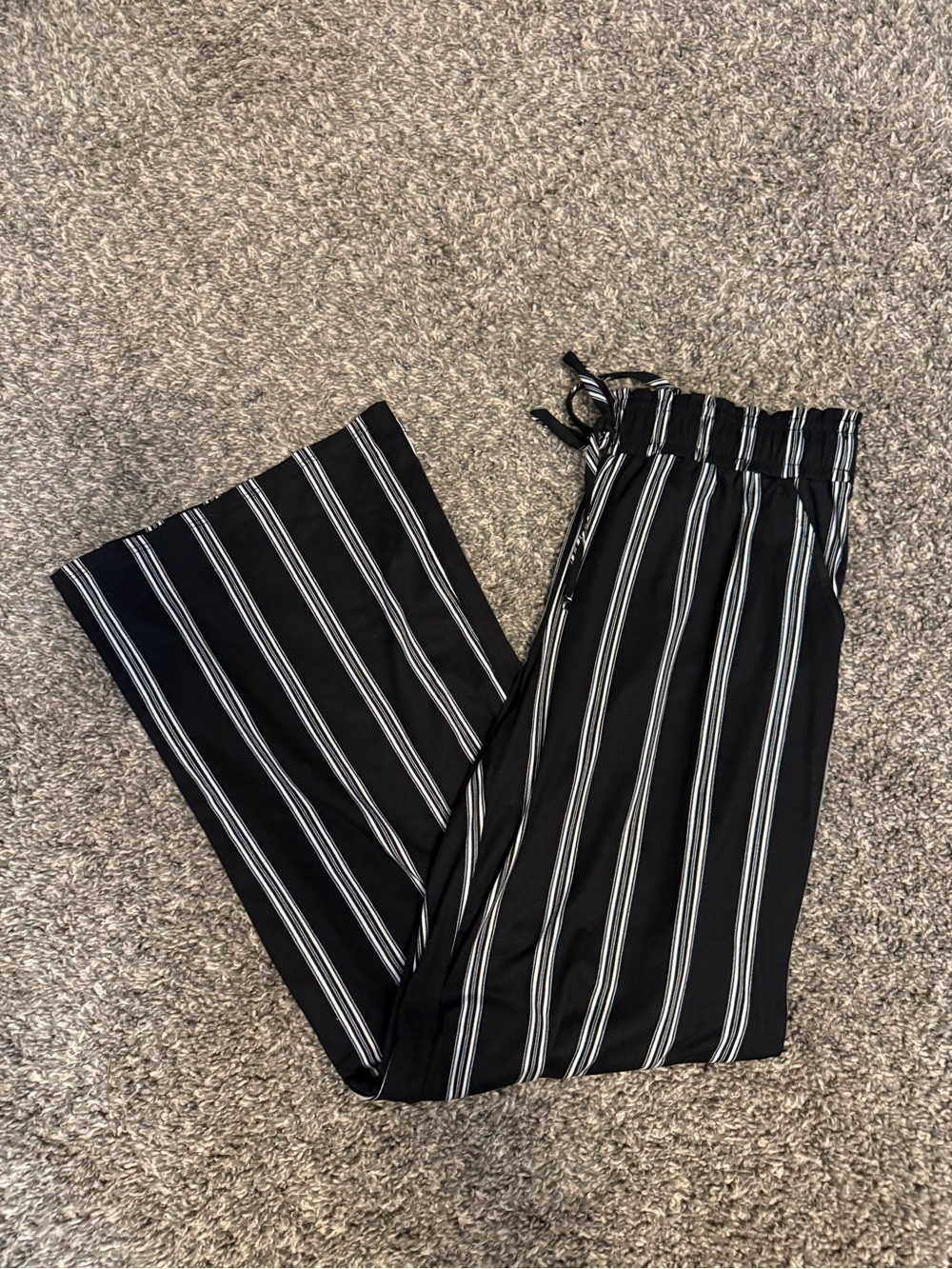 Joe Benbasset Black Pants with White Vertical Stripes